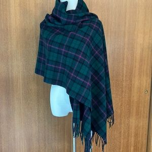 New J.Crew Tartan Plaid Oversized Peregrine Blackwatch acrylic Scarf 24”x78”